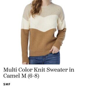 SMF Women's Multi Color Knit Crewneck Sweater Size M NWOT